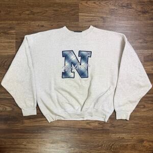 VTG Bodacious Northern plaid logo casual crewneck sweatshirt womens XL